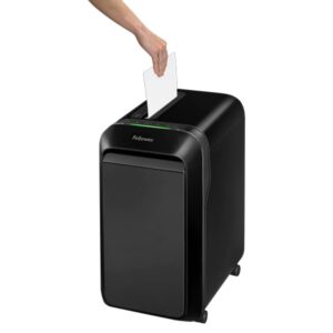 מגרסה שורפת כרטיסי אשראי Fellowes Powershred LX220 Mini-Cut עם טכנולוגיית אנטי-ג’אם, SafeSense, גריסה עד 20 דפים, פח 30 ליטר ואחריות 3 שנים