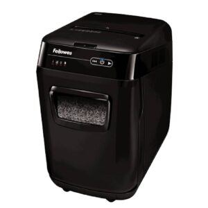 מגרסת פתיתים אוטומטית Fellowes AutoMax 200M – גריסה אוטומטית עד 200 דפים, גריסת סיכות וכרטיסי אשראי, רמת אבטחה DIN 5, גריסה שקטה SilentShred