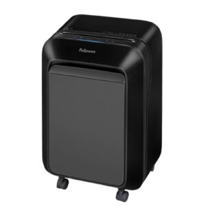 מגרסה עם אחריות שנתיים Fellowes Powershred LX210 Mini-Cut עם טכנולוגיית 100% Jam Proof, גריסה עד 16 דפים, פח 23 ליטר, SafeSense לבטיחות, חיתוך Micro-Cut P-4