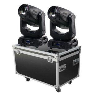 טמפרטורת צבע שמונת אלפים קלווין Megapointe 280W 2 יחידות עם מזוודה קשיחה – 3in1 Beam Spot Wash, גלגל צבעים 14, גובו מסתובב, RDM ו-DMX