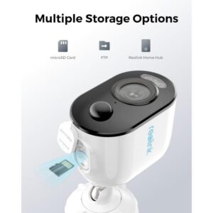 ערכת אבטחה אלחוטית REOLINK Home Hub עם 2 מצלמות Argus 3E 3MP – WiFi, זיהוי חכם, ראיית לילה צבעונית, אחסון מקומי ללא מנוי, IP65