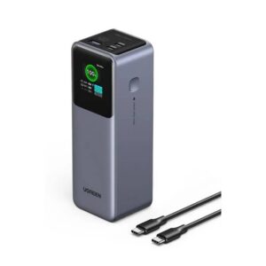 סוללה ניידת לשימוש בזמן טיסה UGREEN Nexode 25000mAh 200W עם טעינה מהירה PD 3.1 – טעינה סופר מהירה לכל מכשיר, מסך חכם, מתאים ל-MacBook Pro, iPhone 15, סמארטפונים ועוד