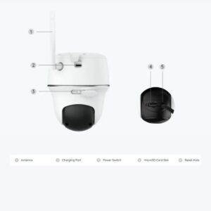 מצלמת אבטחה חיצונית עם כיסוי פנורמי Reolink Argus PT Lite 3MP Super HD עם סוללה נטענת WiFi 2.4GHz וכיסוי PTZ ‎355°