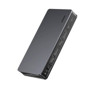 טעינה מהירה למחשב נייד UGREEN REVODOK PRO 209 9 ב-1 עם טעינה 100W PD, HDMI 4K, USB 3.2, חיבור רשת Gigabit Ethernet – פתרון חיבוריות לעסקים ומשרדים.