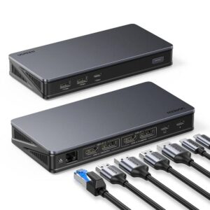 טעינה מהירה למחשב נייד UGREEN REVODOK PRO 209 9 ב-1 עם טעינה 100W PD, HDMI 4K, USB 3.2, חיבור רשת Gigabit Ethernet – פתרון חיבוריות לעסקים ומשרדים.