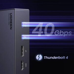 תחנת עגינה תואמת למקבוק UGREEN Revodok Max 313 13 ב-1 Thunderbolt 4 עם טעינה 130W, תומכת ב-8K ו-3 תצוגות 4K
