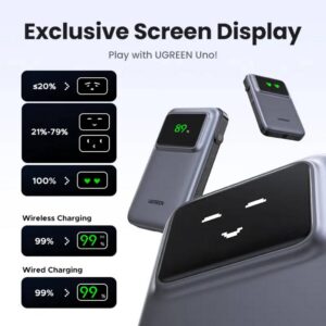 סוללת גיבוי טעינה מהירה UGREEN UNO 10000mAh PD 30W עם טעינה מהירה וקומפקטית – טעינה דו-כיוונית למכשירים ניידים
