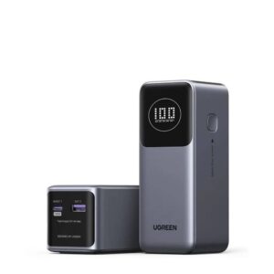 סוללת גיבוי מהירה UGREEN Power Bank Nexode 12000mAh PD 100W עם טעינה מהירה, פתרון טעינה נייד ועוצמתי, תומך בטעינה מהירה של עד 100W, טעינה בו-זמנית של 2 מכשירים, אידיאלי לטיולים ולשימוש בטיסות.