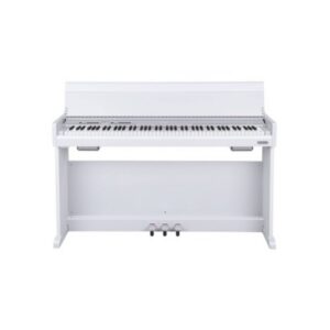 פסנתר חשמלי לבן NUX NCK 330 עם סטנד ו־3 פדלים – פסנתר דיגיטלי מקצועי עם מקלדת האמר, Bluetooth ו־USB MIDI