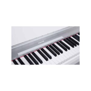 פסנתר חשמלי לבן NUX NCK 330 עם סטנד ו־3 פדלים – פסנתר דיגיטלי מקצועי עם מקלדת האמר, Bluetooth ו־USB MIDI