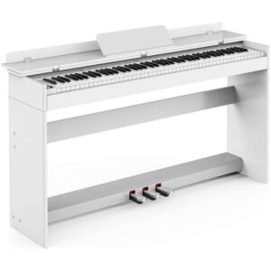 פסנתר עם חיבור טאבלט ומחשב MORTON ZSF-168 WHITE S-legs עם Bluetooth ו-MIDI, 128 פוליפוניות וסאונד טהור