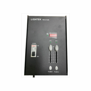 דימר התקנה על קיר 2 X10A עם כניסת DMX, דגם HD-412A, פתרון תאורה מקצועי עם שקע ישראלי לכל ערוץ, התקנה על קיר, מתאים למתח AC 230V.