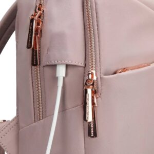 תיק גב אופנתי לעבודה וללימודים Swiss Digital Katy Rose לנשים וסטודנטים עם יציאת USB ותא מרופד ל-iPad 9.7″ והגנת RFID