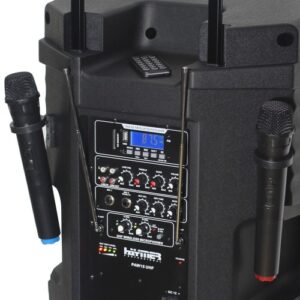בידורית נטענת 15״ עם 2 מיקרופונים UHF + Bluetooth – Haymer Pro