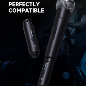 סט משדר ומקלט XLR אלחוטי למיקרופון דינמי עם שיהוי נמוך – Donner CV‑2