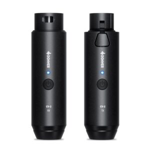 סט משדר ומקלט XLR אלחוטי למיקרופון דינמי עם שיהוי נמוך – Donner CV‑2