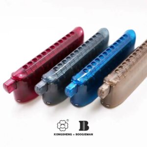 מפוחית כרומטית 12 חורים בגימור Shatter Tech כסוף – KONGSHENG KB12PRO