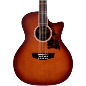 גיטרה אקוסטית 12 מיתרים מוגברת Cutaway בגימור Aged Burst – D’Angelico Premier Fulton