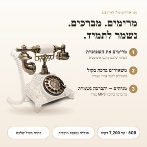 טלפון ספר אורחים קולי לחתונה ולאירועים – טלפון ברכות רטרו לבן, 8GB
