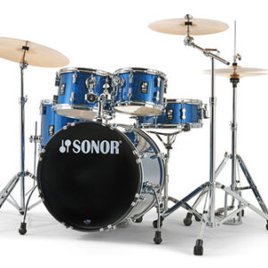 מערכת תופים 5 חלקים + אביזרים ומצילות AQX 20″ Studio blue ocean מבית SONOR