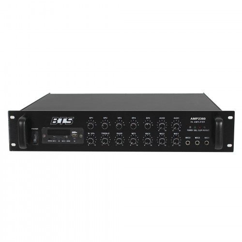 מגבר כריזה 360W חמישה אזורים בלוטות׳ - BTS AMP2360BT 1 מגבר כריזה 360W חמישה אזורים BTS AMP2360BT