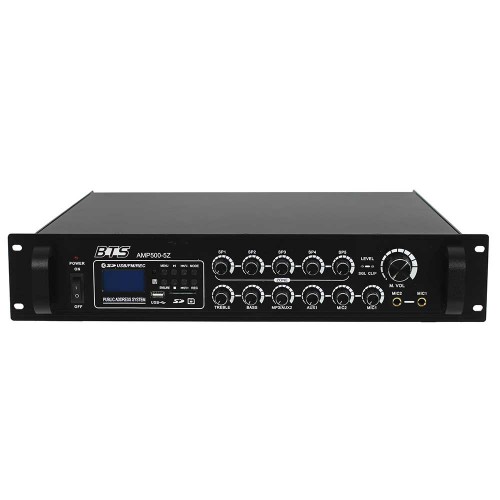 מגבר כריזה 500W חמישה אזורים בלוטות׳ - BTS AMP2500-5Z 1 מגבר כריזה 500W חמישה אזורים BTS AMP2500-5Z