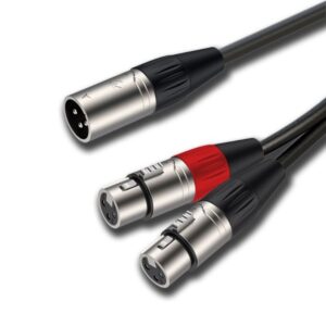 כבל Roxtone MALE2XLR – מפצל XLR Male>2*XLR Female
