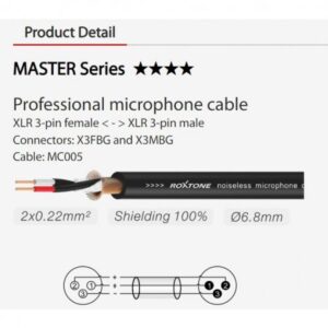 כבל Roxtone MMXX200 – Master Series 5m XLR