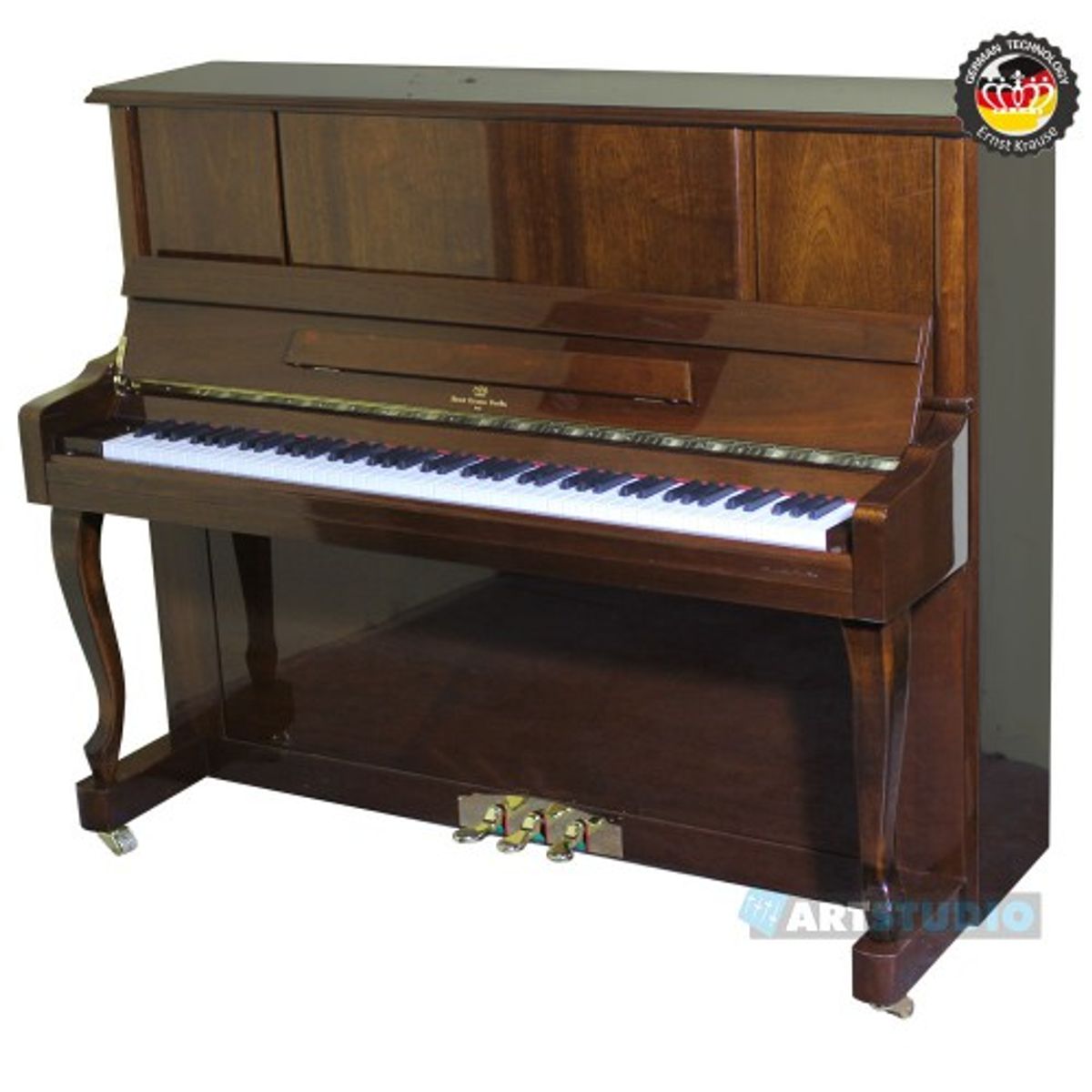 פסנתר Krause Berlin KRAUSE KT123-DW CHI Krause Be – פסנתר חום, 123 ס״מ 3 פסנתר Ernst Krause 123ס"מ – חום