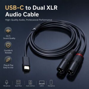כבל SoundKing BUX-1 – Type C to 2*XLR, 2m Cable