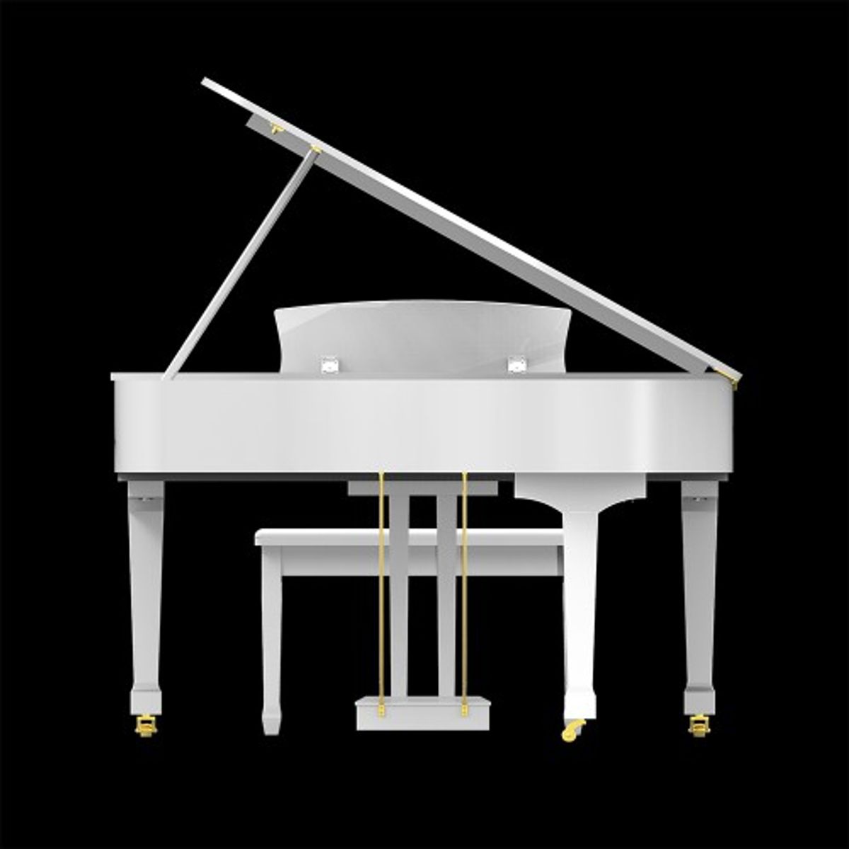 פסנתר Artesia a5 WH – פסנתר כנף חשמלי 5 פסנתר כנף לבן AG50-WHT – מבט 3