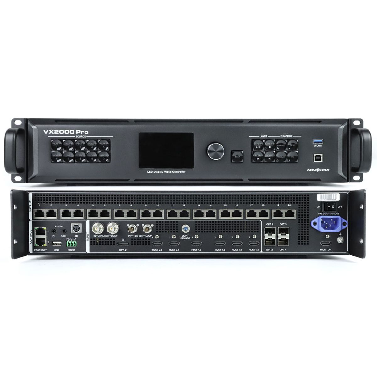 מעבד וידאו ובקר תצוגה NovaStar VX2000 Pro 2 מעבד וידאו NovaStar VX2000 Pro – חזית וגב