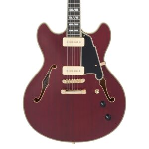 גיטרה חשמלית + ארגז D’Angelico Deluxe DC Satin Trans Wine (Stopbar Tailpiece)