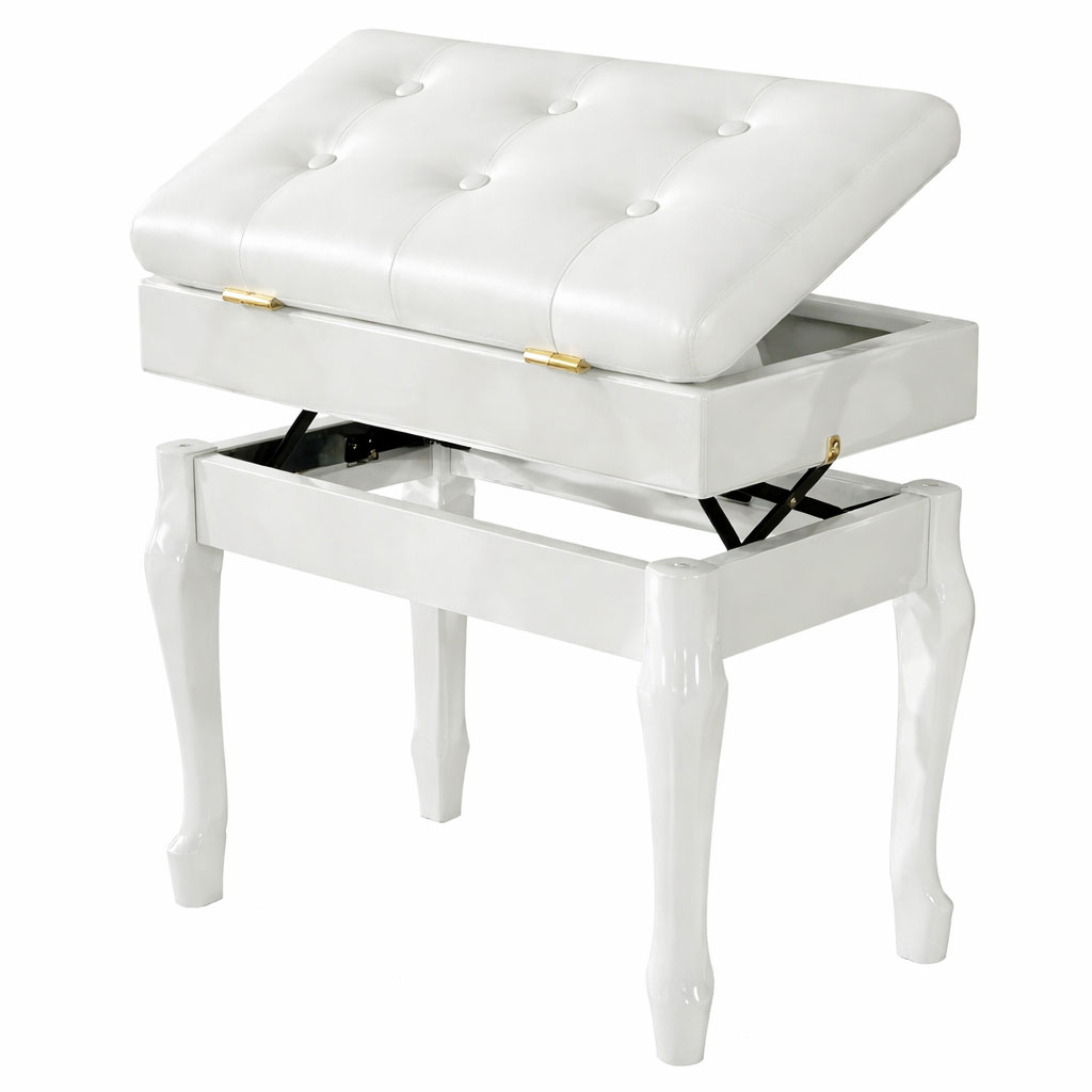 כסא לפסנתר Tokai PB 03-WHT-CH-302 – כסא פסנתר עם תא 1 פסנתר Tokai PB 03-WHT-CH-302 – כסא פסנתר עם תא