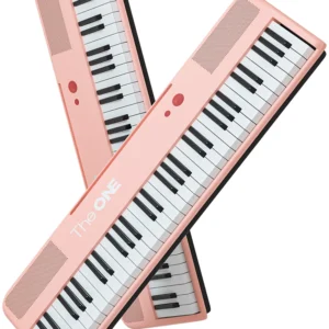 אורגנית חכמה עם קלידים מוארים The One Color ורוד – מקלדת עם קלידים מוארים ואפליקציה ללימוד נגינה