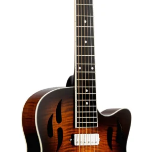 גיטרת רזונטור Ortega RRG50CE-SSB Americana טופ Flamed Maple מלא מוגברת