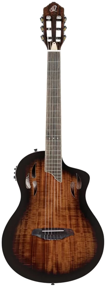 גיטרה קלאסית מוגברת Ortega TourPlayer Deluxe RTPDLX-ACA גימור אש (Fire) 2 גיטרה קלאסית מוגברת Ortega TourPlayer Deluxe RTPDLX-ACA גימור אש (Fire) - תמונה 2