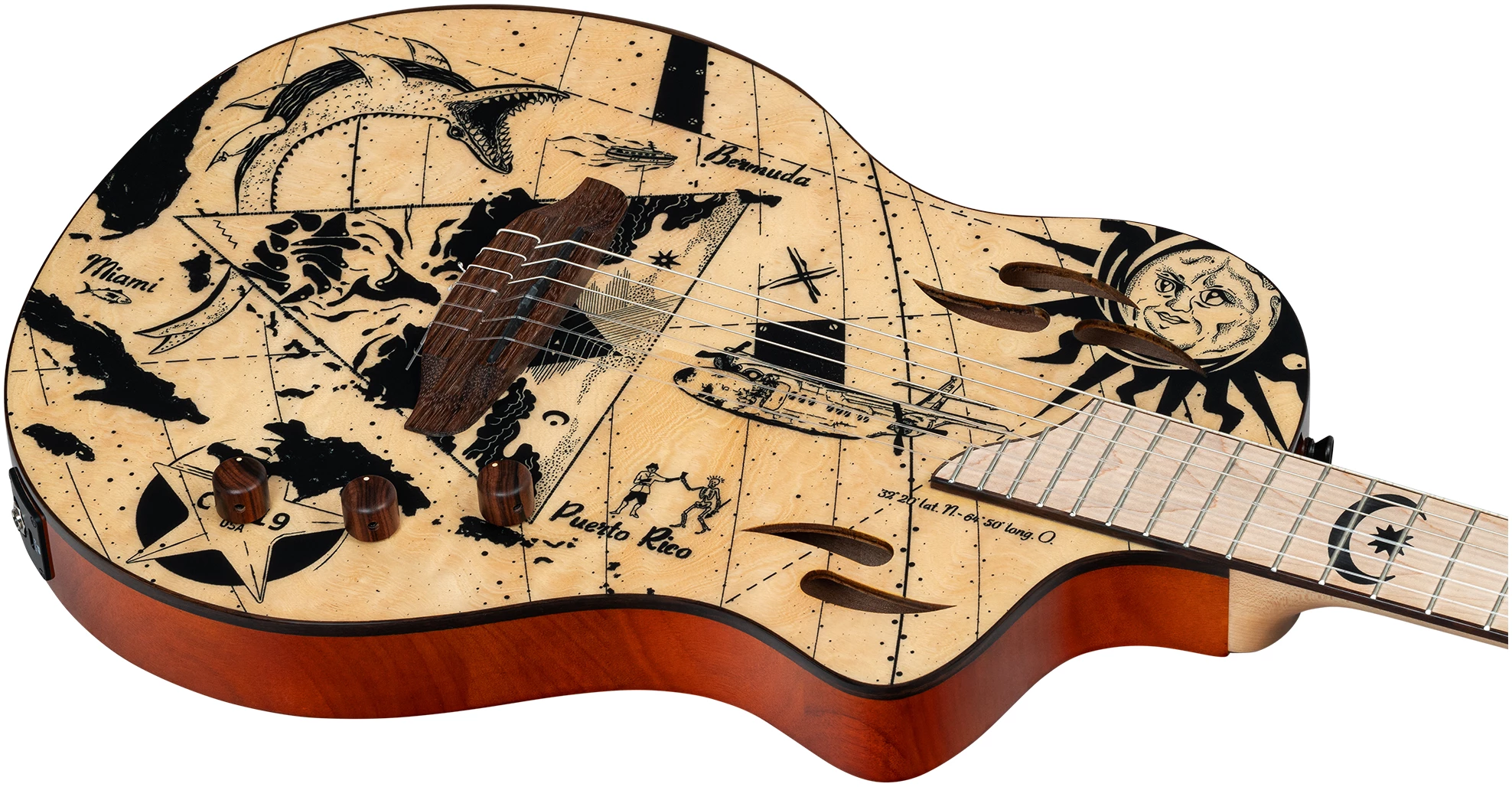 גיטרה קלאסית מוגברת Ortega RTPG-LS2 TourPlayer טופ Solid Spruce Quilted Maple Cutaway 16 גיטרה קלאסית מוגברת Ortega RTPG-LS2 TourPlayer טופ Solid Spruce Quilted Maple Cutaway - תמונה 16