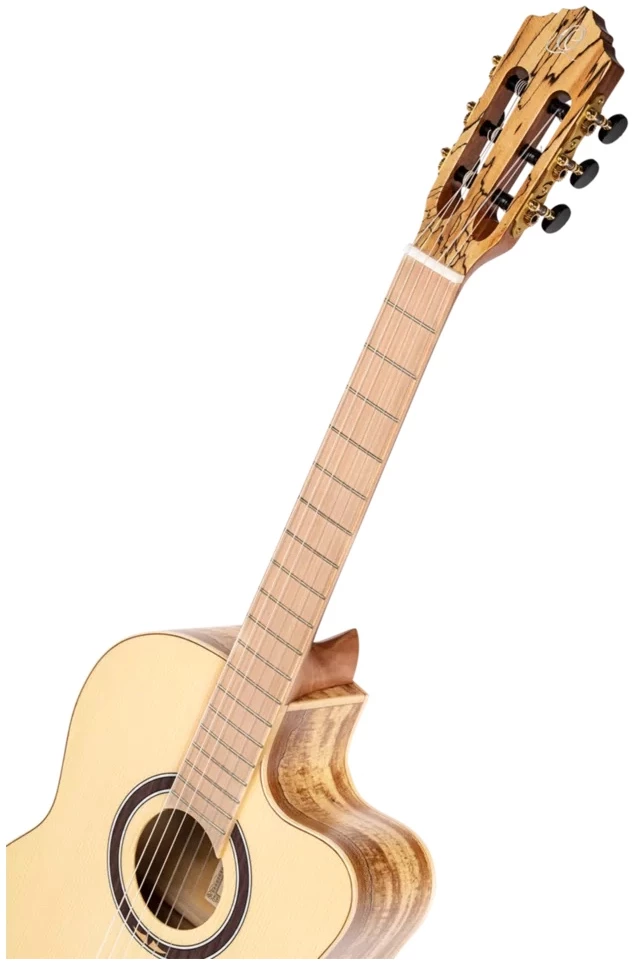 גיטרה קלאסית Ortega Thomas Zwijsen TZSM-3 טופ ארז מלא גב Spalted Maple מוגברת 3 גיטרה קלאסית Ortega Thomas Zwijsen TZSM-3 טופ ארז מלא גב Spalted Maple מוגברת - תמונה 3