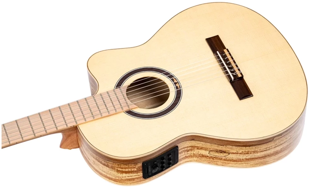 גיטרה קלאסית Ortega Thomas Zwijsen TZSM-3 טופ ארז מלא גב Spalted Maple מוגברת 2 גיטרה קלאסית Ortega Thomas Zwijsen TZSM-3 טופ ארז מלא גב Spalted Maple מוגברת - תמונה 2
