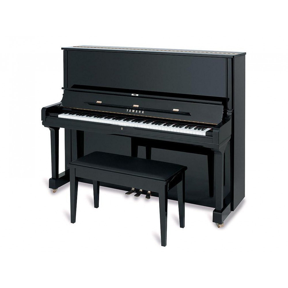 פסנתר Yamaha U3H – פסנתר Yamaha יד2 2 פסנתר Yamaha U3 שחור עם שרפרף - מבט זווית