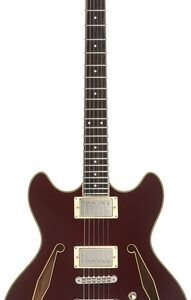 גיטרה חשמלית 1/4 נפח + ארגז D’Angelico Excel DC Tour Solid Wine