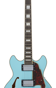 גיטרה חשמלית 1/4 נפח D’Angelico Premier Mini DC Sky Blue + נרתיק