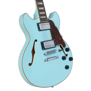 גיטרה חשמלית 1/4 נפח D’Angelico Premier Mini DC Sky Blue + נרתיק