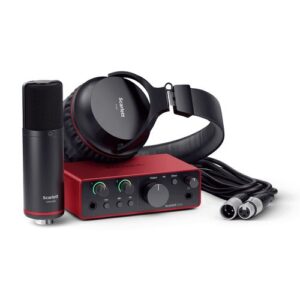 חבילת אולפן Focusrite Scarlett Solo Studio 4Gen — כרטיס קול, מיקרופון קונדנסר ואוזניות