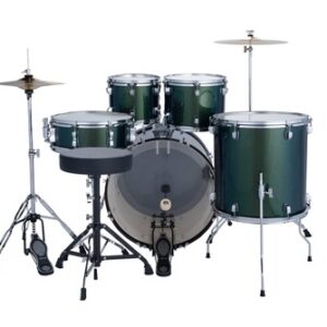מערכת תופים לדוויג Ludwig Accent 20″ 5 חלקים עם אביזרים ומצילות Jade Dust