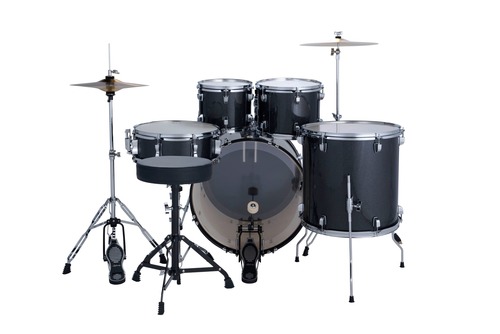 מערכת תופים לדוויג Ludwig Accent 22" 6 חלקים עם אביזרים ומצילות Moon Dust 1 מערכת תופים לדוויג Accent 22 אינץ' 6 חלקים בגימור Moon Dust שחור
