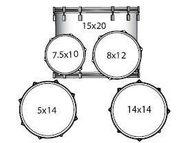 מערכת תופים לדוויג Ludwig Element Icon 22″ 4 חלקים עם אביזרים ומצילות Black Sparkle