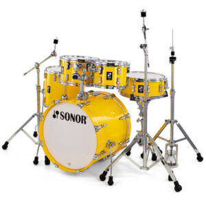 מערכת תופים SONOR AQ1 Stage Set 22″ Yellow (5 חלקים + אביזרים)