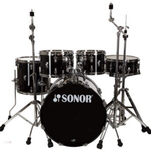 מערכת תופים SONOR AQ1 Studio Set 20″ Piano Black (5 חלקים + אביזרים)